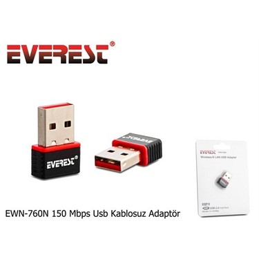 Everest EWN-760N Kablosuz USB Wi-Fi Alıcı Adaptör 150 Mbps